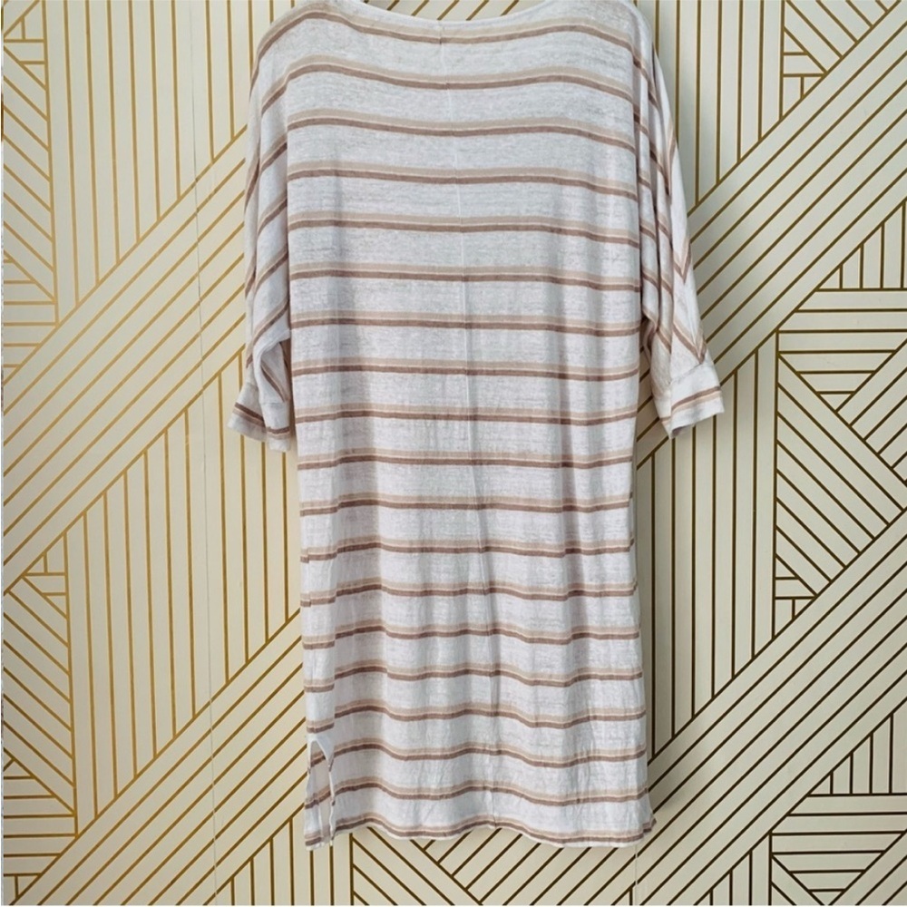 Garnet Hill Women's 100% Organic Linen Dress Dolman Sleeve Striped Size Medium - Picture 4 of 11